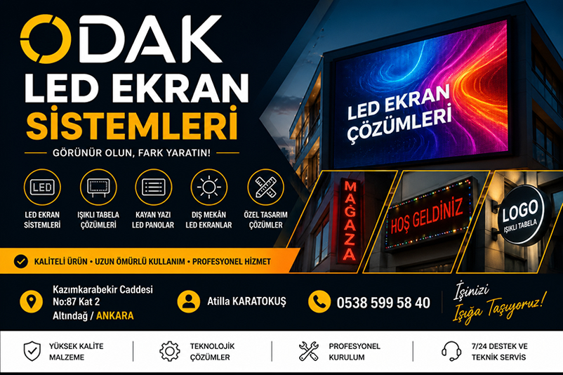 ODAK LED EKRAN SİSTEMLERİ | Ankara LED Tabela ve Görüntü Çözümleri